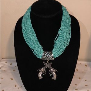Turquoise bead necklace